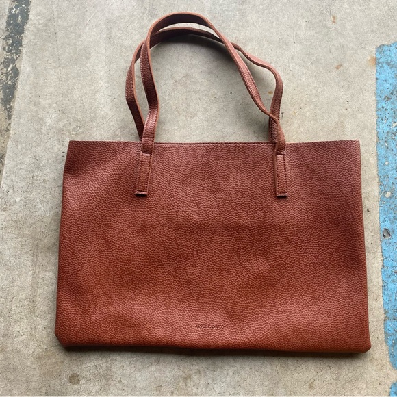 Vince Camuto Brown and Black Leather Tote Bag - Picture 2 of 6